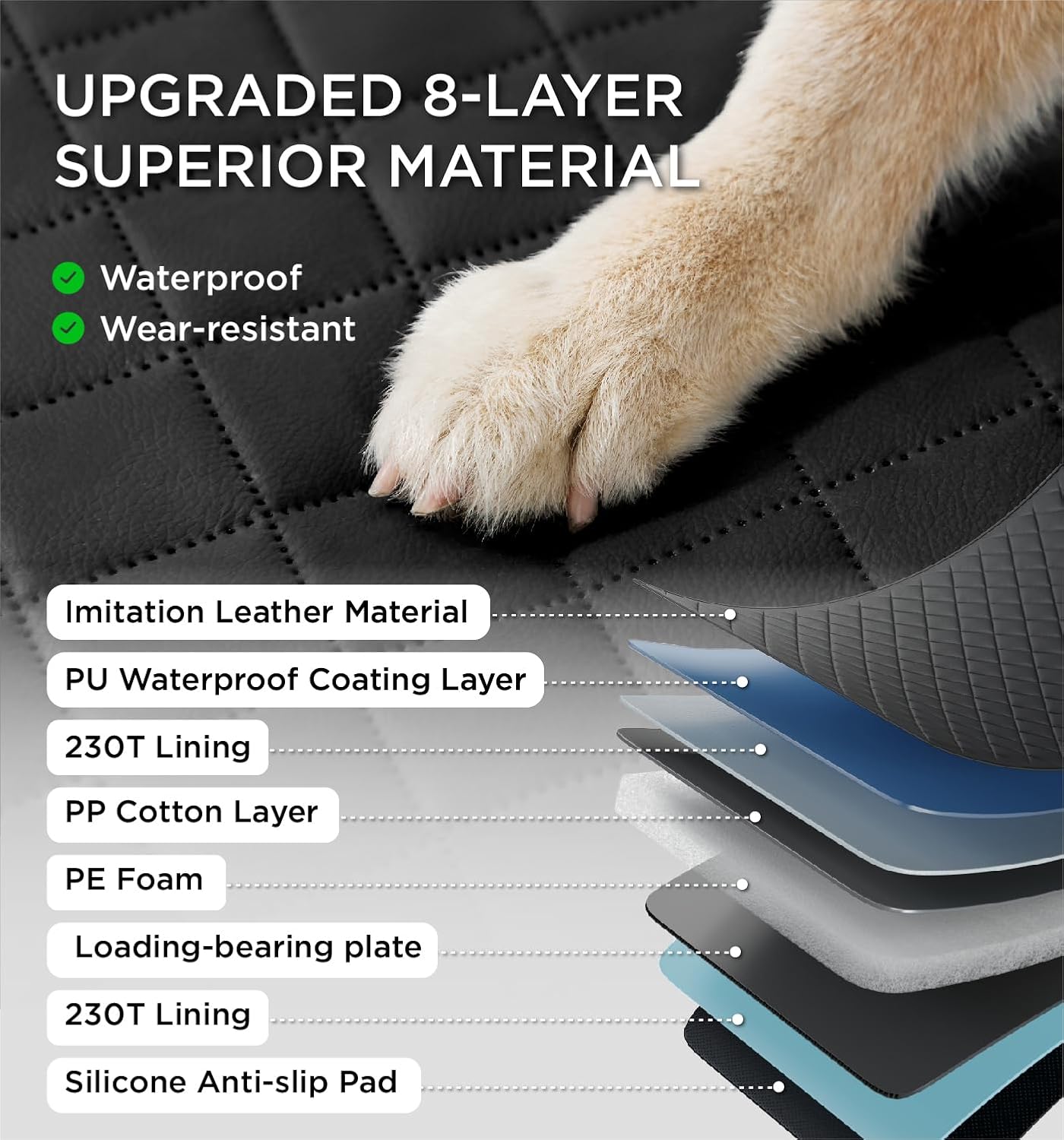 PawJoy™ Hard Bottom Dog Car Seat Cover