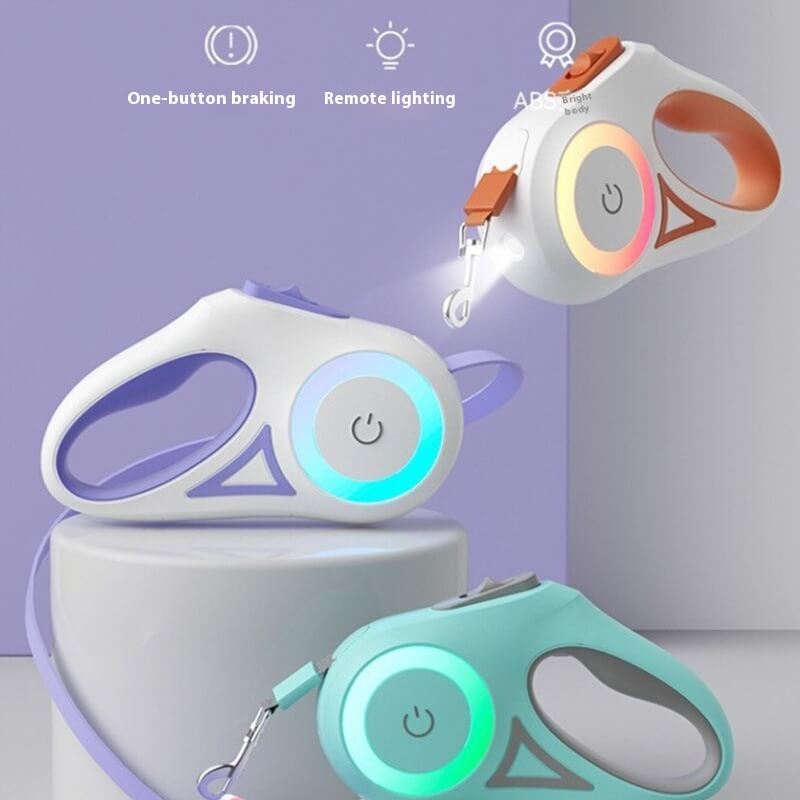 LED Retractable Dog Leash with Built-in Safety Light