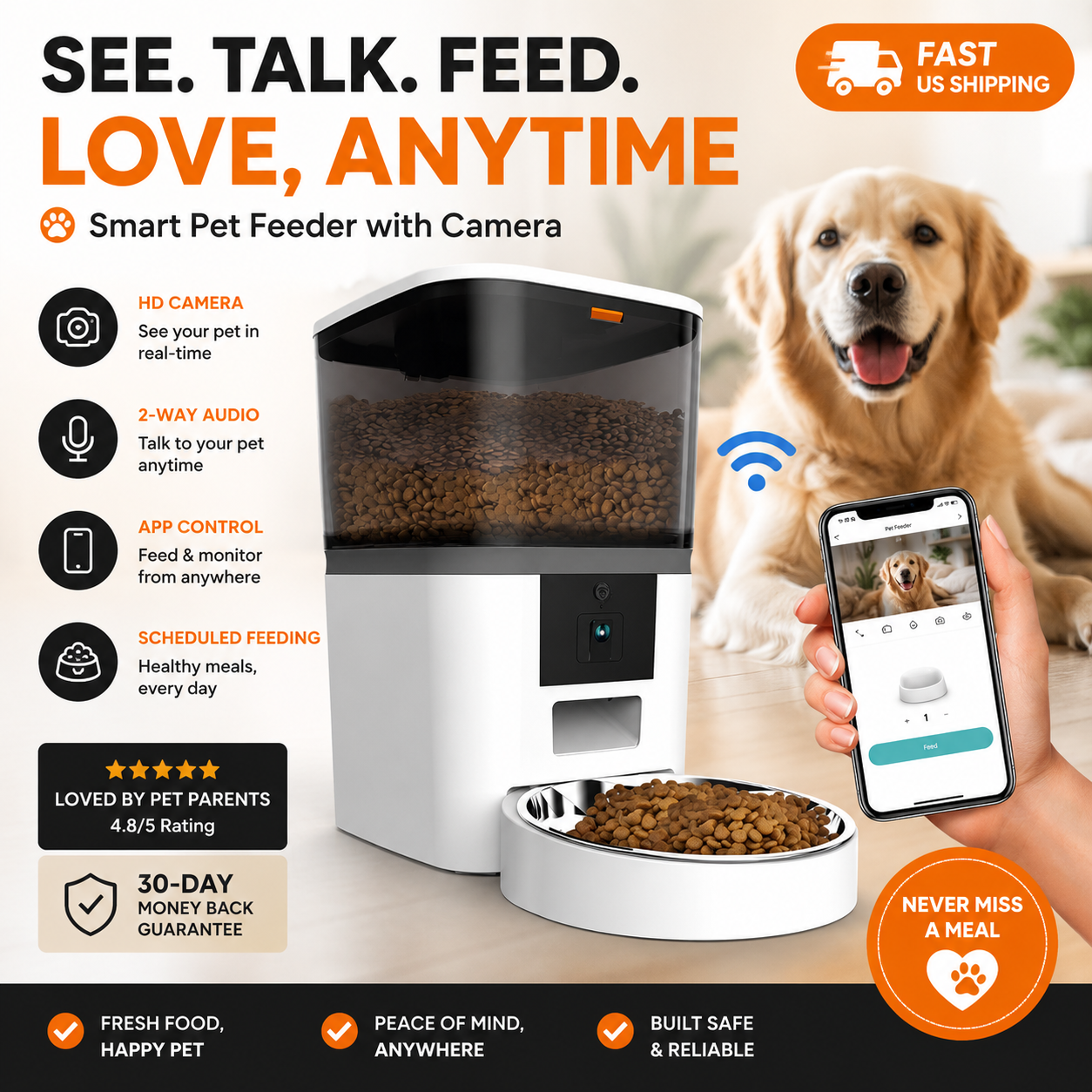 PawJoy™ SmartBite Cam Feeder