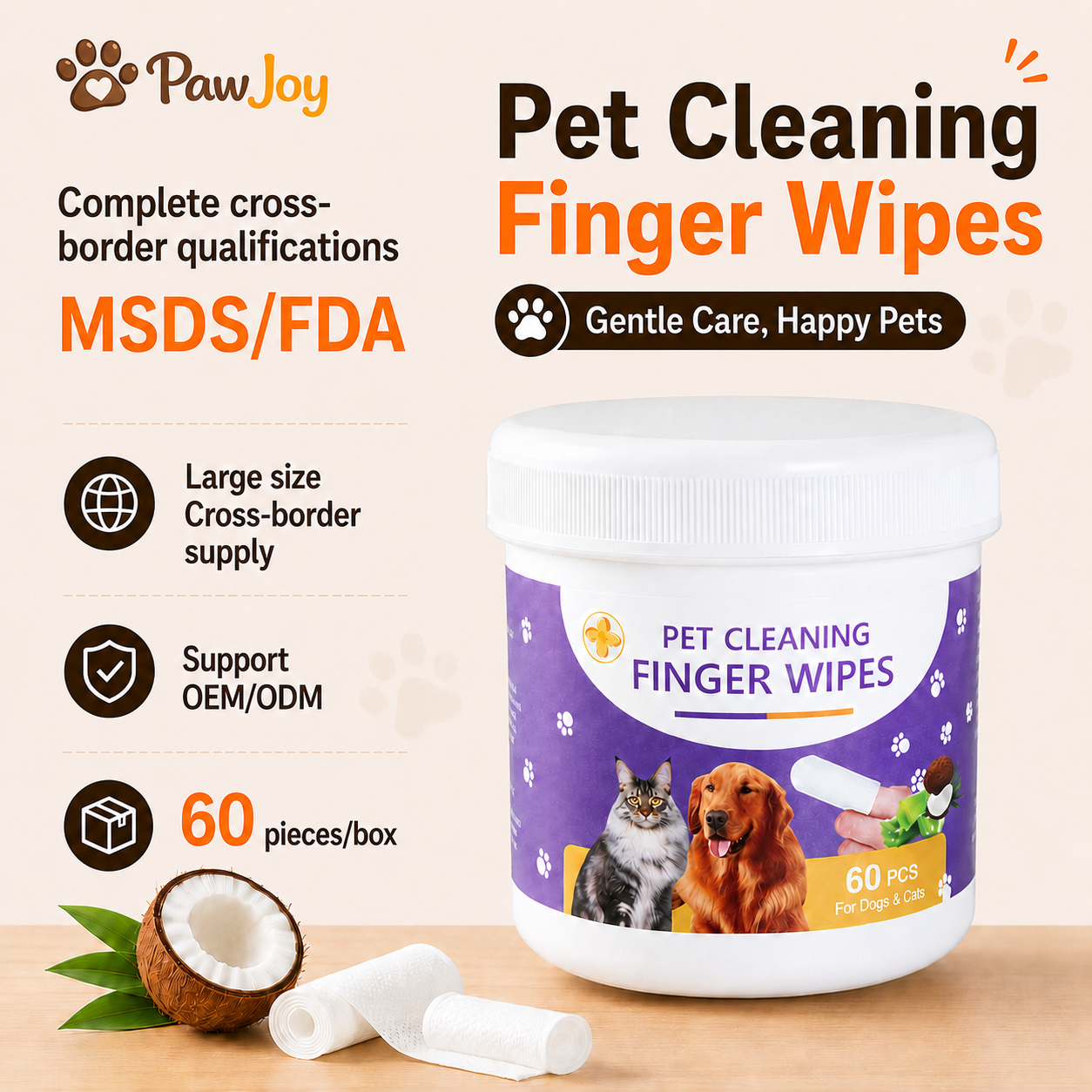 PawJoy™ FreshFinger Wipes