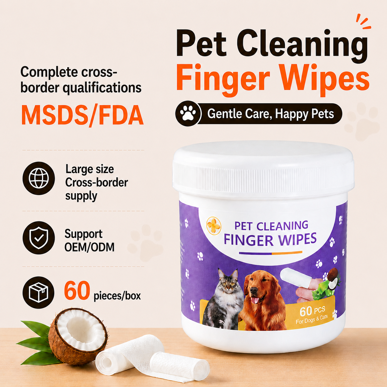 PawJoy™ FreshFinger Wipes