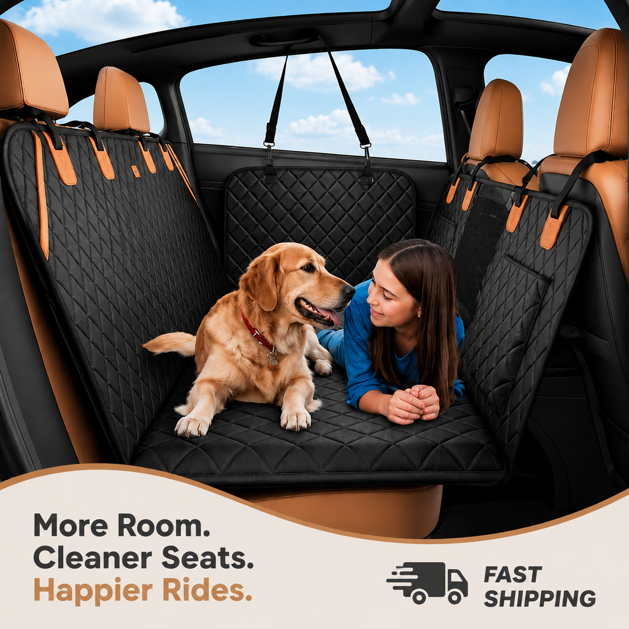 PawJoy™ Hard Bottom Dog Car Seat Cover
