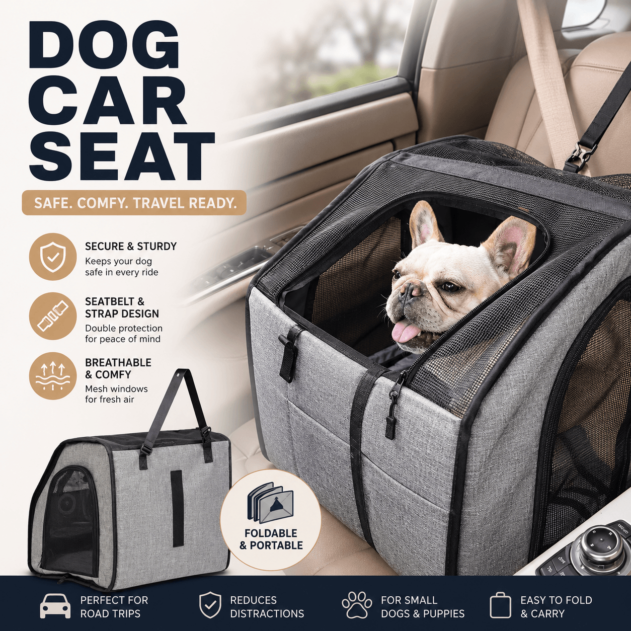 FoldAway Travel Pet Crate Seat