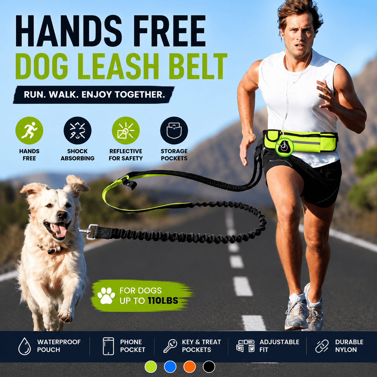RunMate Hands-Free Dog Leash Belt