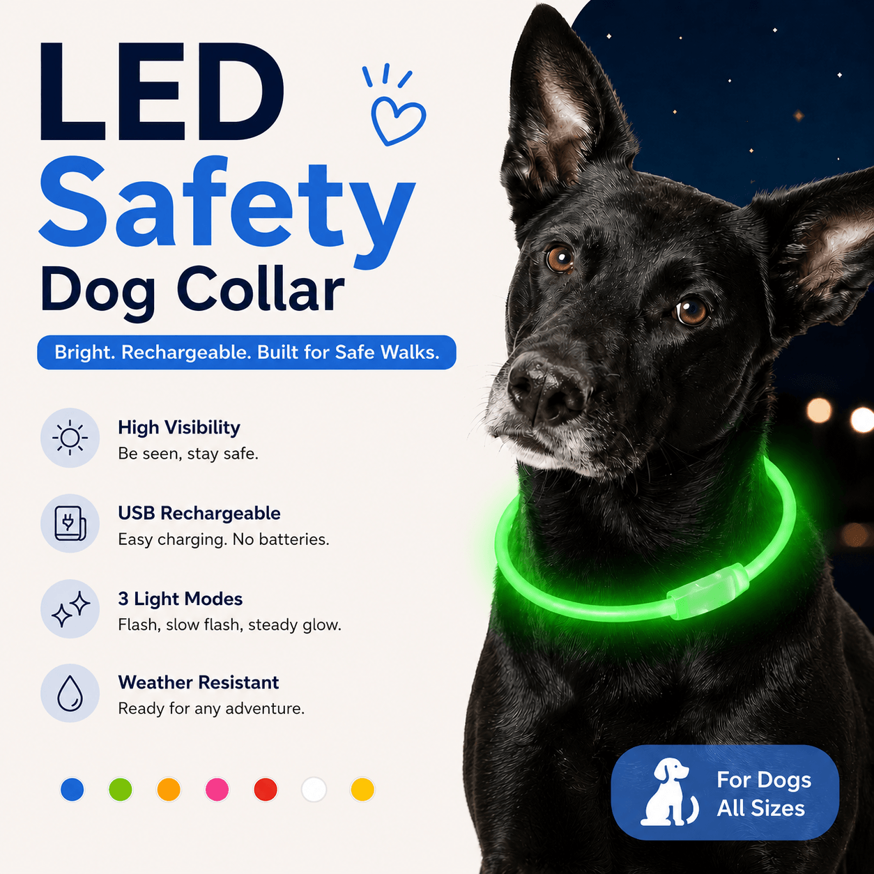 LED Safety Dog Collar