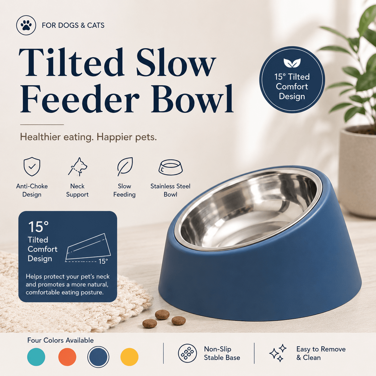 Tilted Slow Feeder Bowl