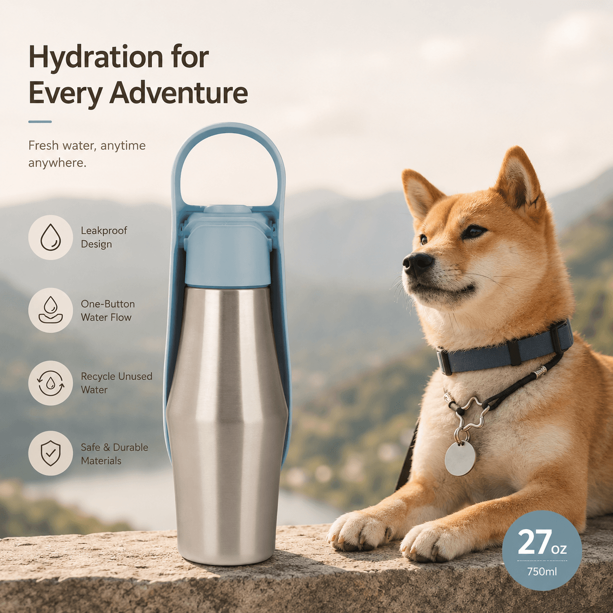 Stainless Pet Water Bottle