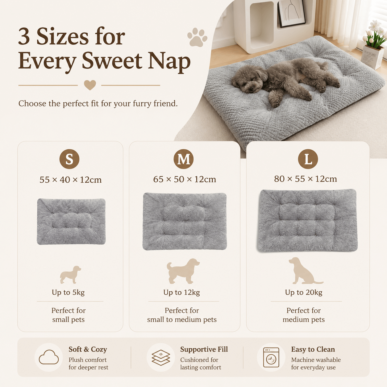 CloudNest Plush Pet Mat Bed